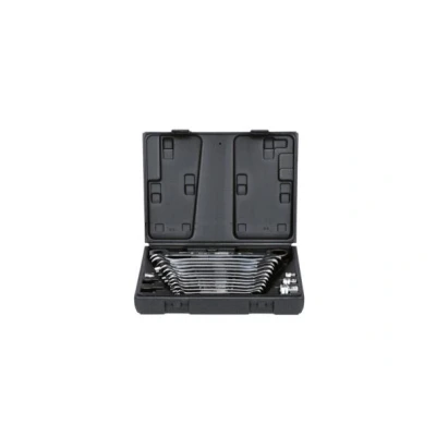 Afbeelding van KS TOOLS 503.4266 Set ratelringsteeksleutels 72 8, 19 Chroom vanadium staal Met adapter