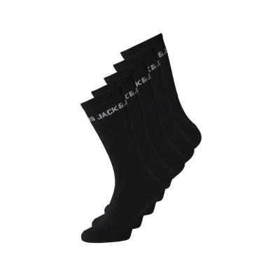 Afbeelding van Jack &amp; Jones Socken 5ERPACK LOGO Tennis Sokken, Heren, Maat: One Size, Black