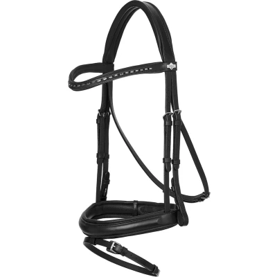Afbeelding van LeMieux Hoofdstel Arika Dressage Zwart/Zilver Cob