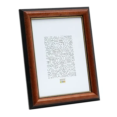 Afbeelding van Deknudt Frames fotolijst S222H3 klassiek bruin voor foto 15x20 cm