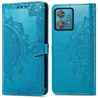Afbeelding van iMoshion Hoesje Geschikt voor Motorola Moto G84 Met Pasjeshouder Mandala Bookcase Turquoise
