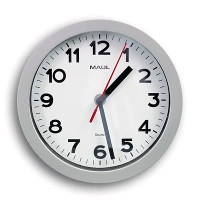 Image de Maul Step horloge murale en plastique avec cadran blanc (Ø 20 cm) gris