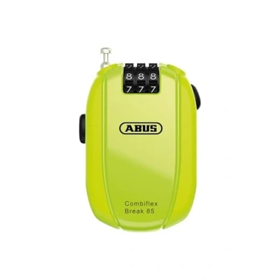 Afbeelding van ABUS Combiflex kabelslot voor het vastzetten van ski&#039;s, helm, kinderwagen en bagage, stationwagen, 85 cm lang, 1,5 mm dik, met cijfercode, neongeel