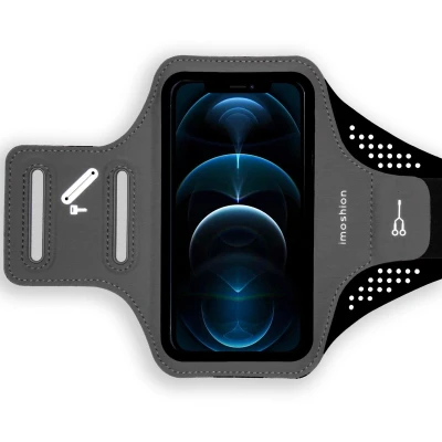 Afbeelding van iMoshion Hardloop telefoonhouder Hardloopband Universele Sportarmband hardlopen Ruimte voor pasje en sleutel van 6,2 t/m 6,9 inch Zwart