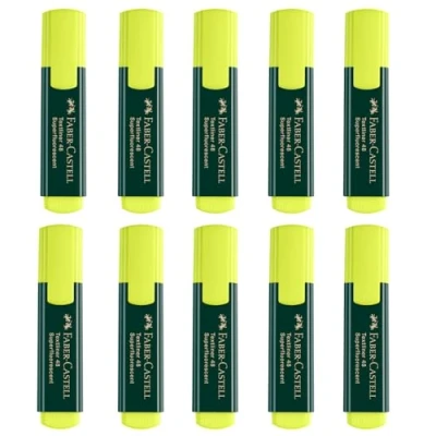 Afbeelding van FABER CASTELL 205254 markeerstiften, geel, 10 neonmarkers voor kinderen en volwassenen