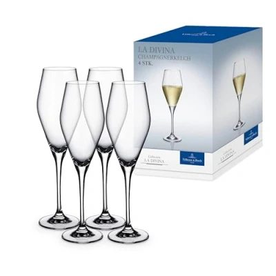 Afbeelding van Villeroy &amp; Boch la Divina Set van 4 champagneglazen, kristalglas, 260 ml