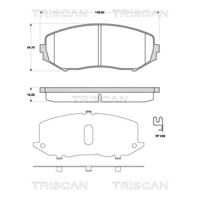 Afbeelding van TRISCAN 8110 69018 Remblokkenset Met akoestische slijtagewaarschuwing SUZUKI: Grand Vitara 2 SUV, 1 SUV