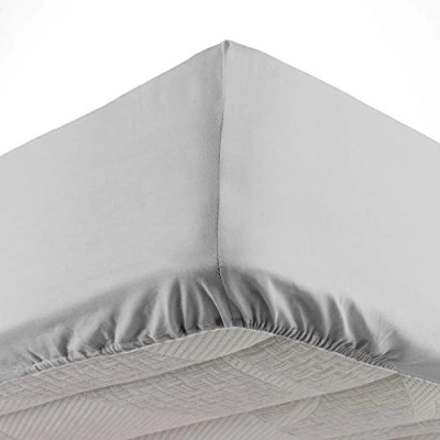 Image de Drap housse 90 x 190 cm bonnet 30 Microfibre Oscar Gris Clair