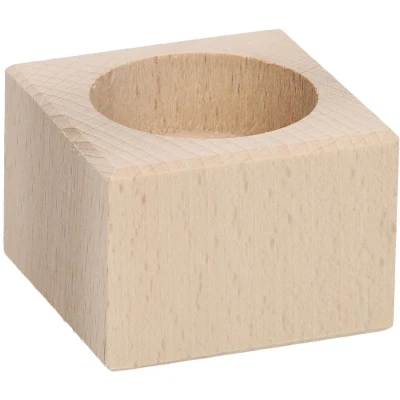 Afbeelding van Houten Waxinelichthouder vierkant beukenhout 5,7cmx5,7cmx4cm
