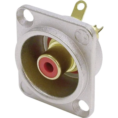 Afbeelding van Neutrik NF2D2 Cinch connector Flensbus, contacten recht Aantal polen: 2 Zilver, Rood 1 stuk(s)
