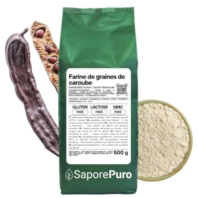 Image de Saporepuro Farine de Graines CAROUBE 500 gr Idéal pour la crème glacée et les sorbets