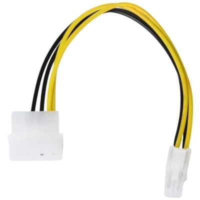 Afbeelding van Akyga AK CA 12 Molex mannelijk naar vrouwelijk P4 4 polig adapterkabel 15 cm
