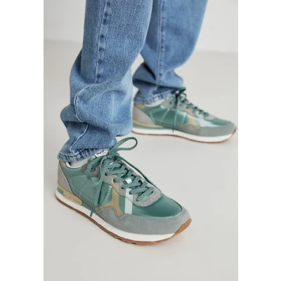 Afbeelding van Pepe Jeans BRIT Printy Sneakers laag, Dames, Maat: 37, Bleach green Leer/ synthetisch