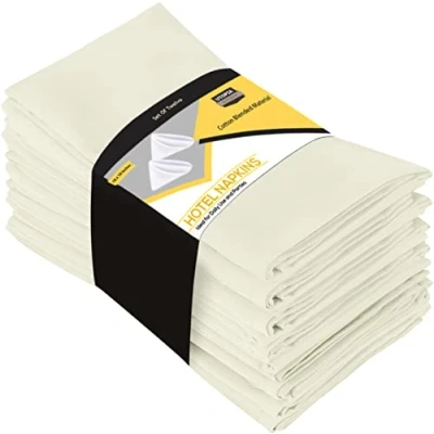 Afbeelding van Utopia Kitchen Doek Servetten, 46 x cm, katoenmix, wasbaar en herbruikbaar, tafelservetten, voor hotel, lunch, restaurant, bruiloften, evenementen feestjes