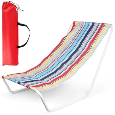 Afbeelding van Strandstoel Opvouwbaar Kleurrijk Strandmat Zonneligstoel Ligstoel Ligbed Tuinstoel Campingstoel
