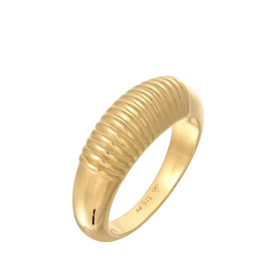 Afbeelding van Elli Chunky Ring goldcoloured, Dames, Maat: 52, Gold coloured