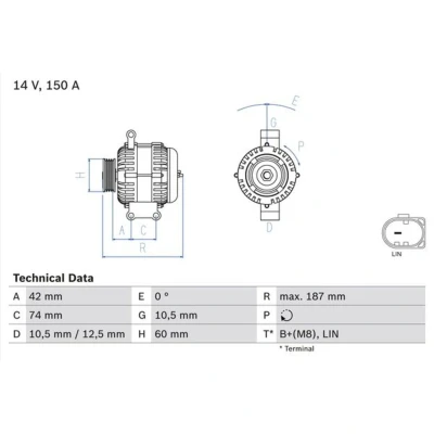 Afbeelding van Bosch Alternator/Dynamo 0 986 082 330