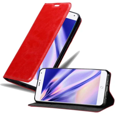 Afbeelding van Cadorabo Hoesje geschikt voor MEIZU MX4 in APPEL ROOD Beschermhoes met magnetische sluiting, standfunctie en kaartvakje Book Case Cover Etui