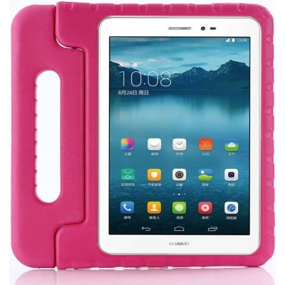 Afbeelding van Kinder Tablethoes met Handvat Roze Geschikt voor Huawei MediaPad T3 (10) Kindvriendelijk Beschermhoes Kinderen Shockproof Standaard Tegen Vallen