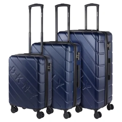 Afbeelding van DKNY Travel Bagage Set 4 Wheeled Lichtgewicht Set. TSA cijferslot, Marinier
