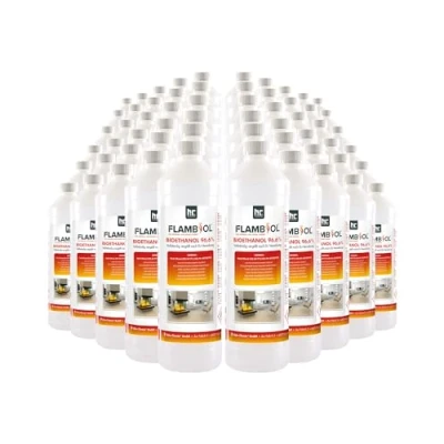 Afbeelding van FLAMBIOL Bio ethanol 96,6% premium 60 x 1 l voor tafelhaard, open haard en tuindecoratie zonder rook roet op basis van maïs bieten