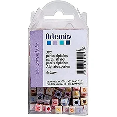 Afbeelding van 300 plastic alfabetkralen 6x6 mm