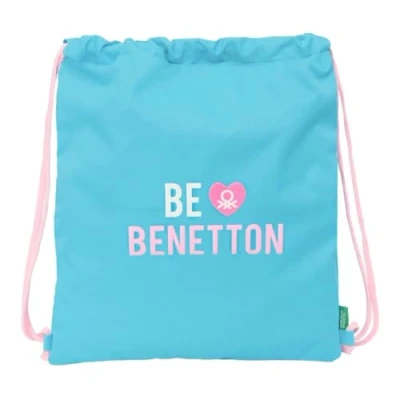 Afbeelding van Rugtas met Koordjes Benetton Unique Roze Turkoois 35 x 40 1 cm