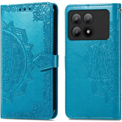 Afbeelding van iMoshion Hoesje Geschikt voor Xiaomi Poco X6 Pro Met Pasjeshouder Mandala Bookcase Turquoise