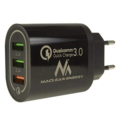 Image de Chargeur secteur USB universel QC 3.0 3xUSB Maclean MCE479 Noir