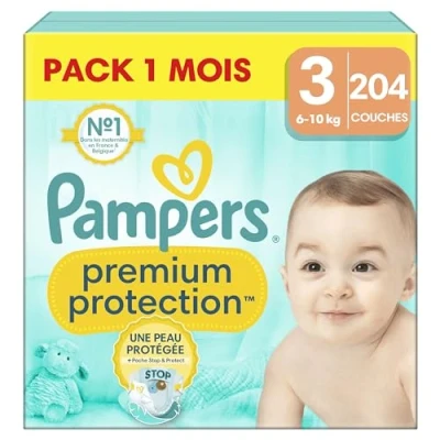 Afbeelding van Pampers Premium Protection Luiers Maat 3 (6 10 kg) 204 stuks