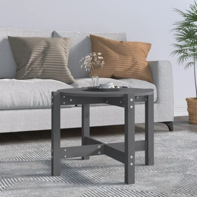 Afbeelding van Salontafel Ø 62,5x45 cm massief grenenhout grijs