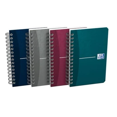 Afbeelding van OXFORD 10 notitieboeken Essentials 9 x 14 cm, kleine ruitjes, 180 pagina&#039;s, spiraalbinding, omslag, verschillende kleuren