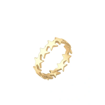 Afbeelding van Elli STAR Design Astro Ring goldcoloured, Dames, Maat: 54, Gold coloured