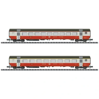 Afbeelding van MiniTrix 18721 N Set van 2 personenrijtuigen Swiss Express de SBB