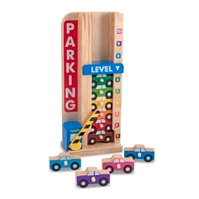 Image de Melissa &amp; Doug Stack and Count Parking Garage Jouet de développement des compétences motrices 3+ Cadeau pour garçon ou fille