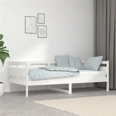 Afbeelding van vidaXL Slaapbank massief grenenhout wit 90x190 cm
