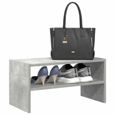 Image de vidaXL Étagère à chaussures empilable gris béton 60x30x30,5 cm858863