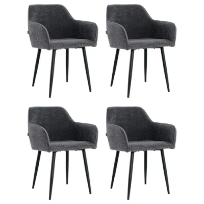 Afbeelding van Lina® Diamond Eetkamerstoel Antraciet Set van 4 Boucle