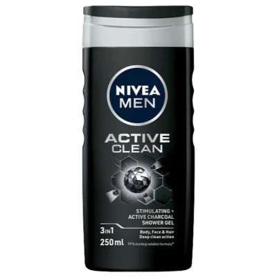 Afbeelding van 3x Nivea Men Douchegel Active Clean 250 ml