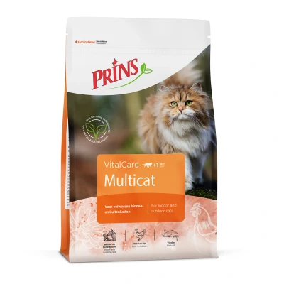 Afbeelding van Prins Vitalcare Multicat Gevogelte Kattenvoer 4 kg Voor Volwassen Gezinskatten