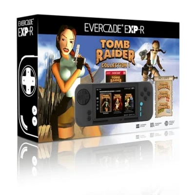 Image de Pack Console rétrogaming Just For Games pour Evercade EXP R Gris et noir + 3 jeux Tomb Raider Collection 1