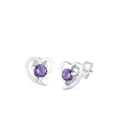 Afbeelding van Elli HERZ Oorbellen, Dames, Maat: One Size, Violett