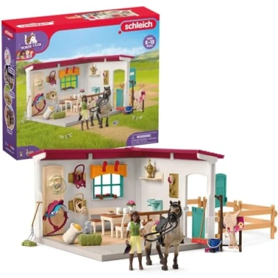 Image de Sellerie du centre équestre, coffret avec 85 éléments inclus dont 1 cheval et personnage, figurines pour enfants des 5 ans