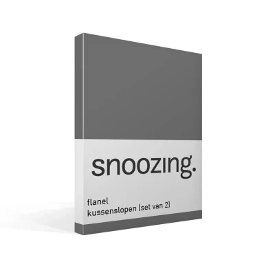 Afbeelding van Snoozing Flanel Kussenslopen Set van 2 40x60 cm Antraciet