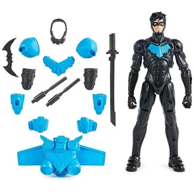Afbeelding van DC Batman Adventures Nightwing actiefiguur van 30 cm met 15 pantseraccessoires en 17 scharnierpunten