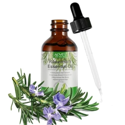 Afbeelding van P Beauty Rozemarijnolie, essentieel elixer voor haargroei en huidverzorging, biologisch, veganistisch, perfect hoofdleer, haar, geschikt baden massages, 60 ml