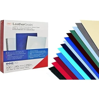 Afbeelding van GBC LeatherGrain karton A4 100 stuks donkerrood, Accessoires voor bindmachines, Rood