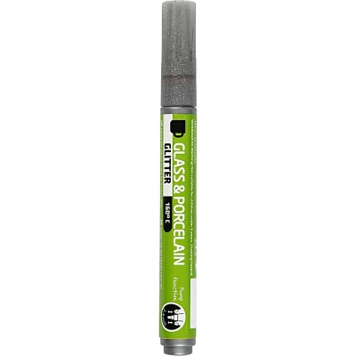 Afbeelding van Glas en Porseleinstift Glitter Semi Dekkend Grijs