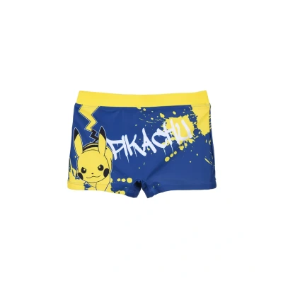 Afbeelding van Pokemon zwembroek blauw met geel Pokémon zwemshort aansluitend model maat 140