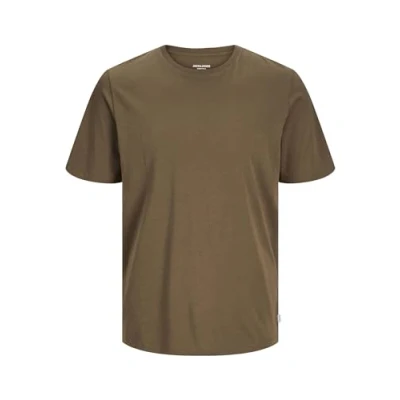 Image de JACK &amp; JONES T shirt uni à col rond pour homme, Kaki, M